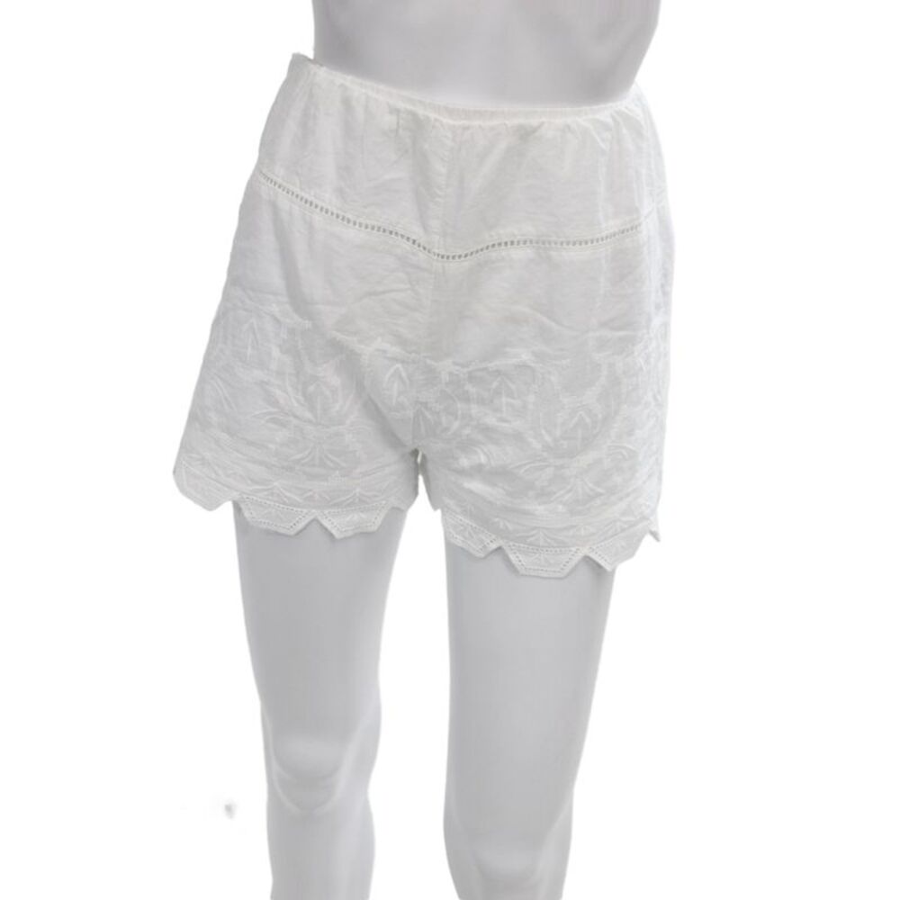 Zara Unisex Bohemian White Cotton Shorts Size L